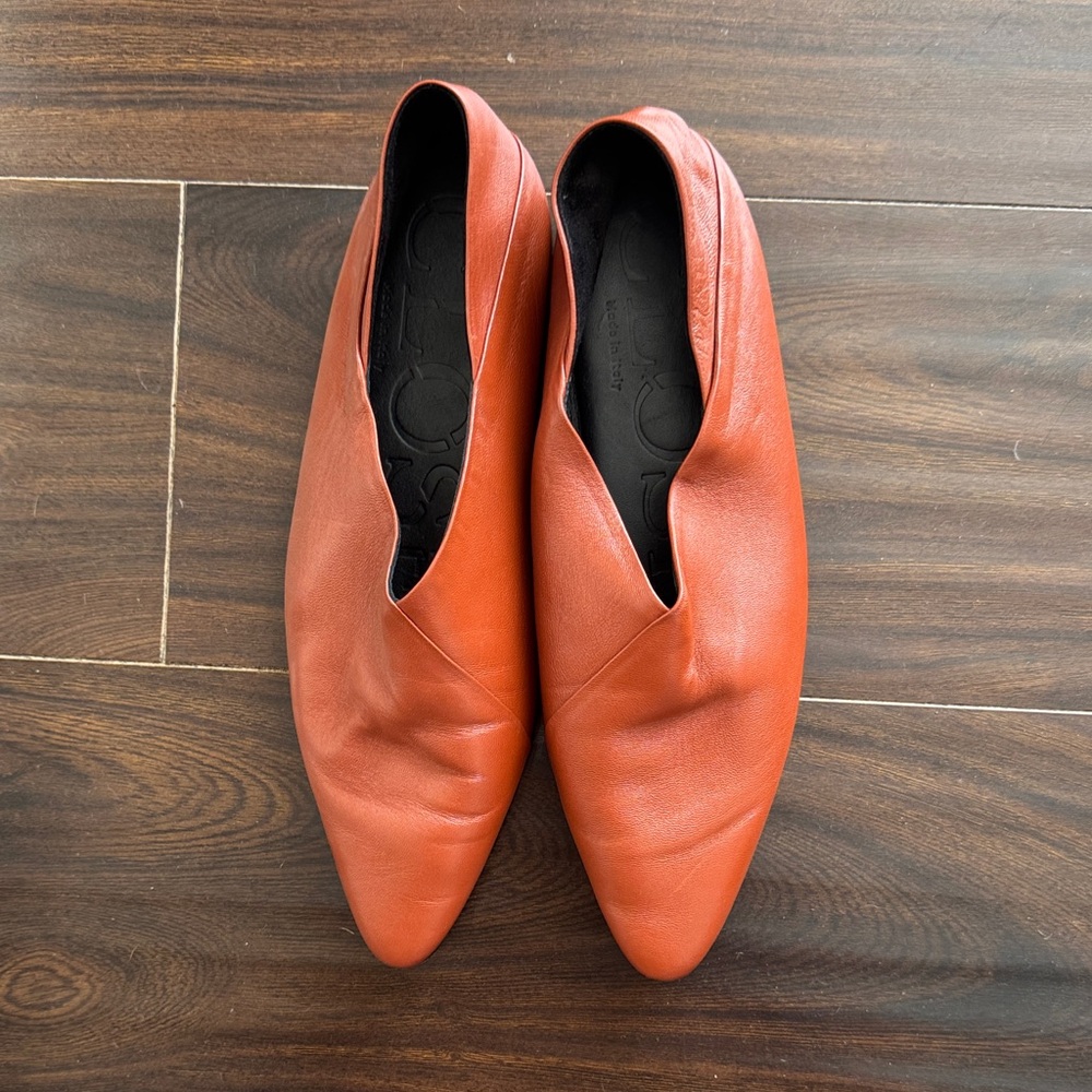 CLOSED Rust Orange Leather Slip-On Shoes